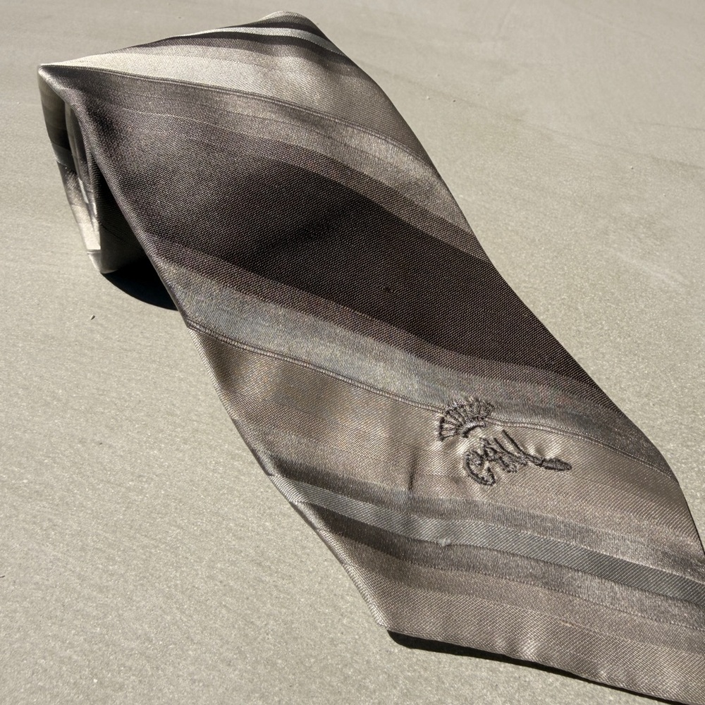 Sophisticated Black and Gray Striped Tie Countess Mara